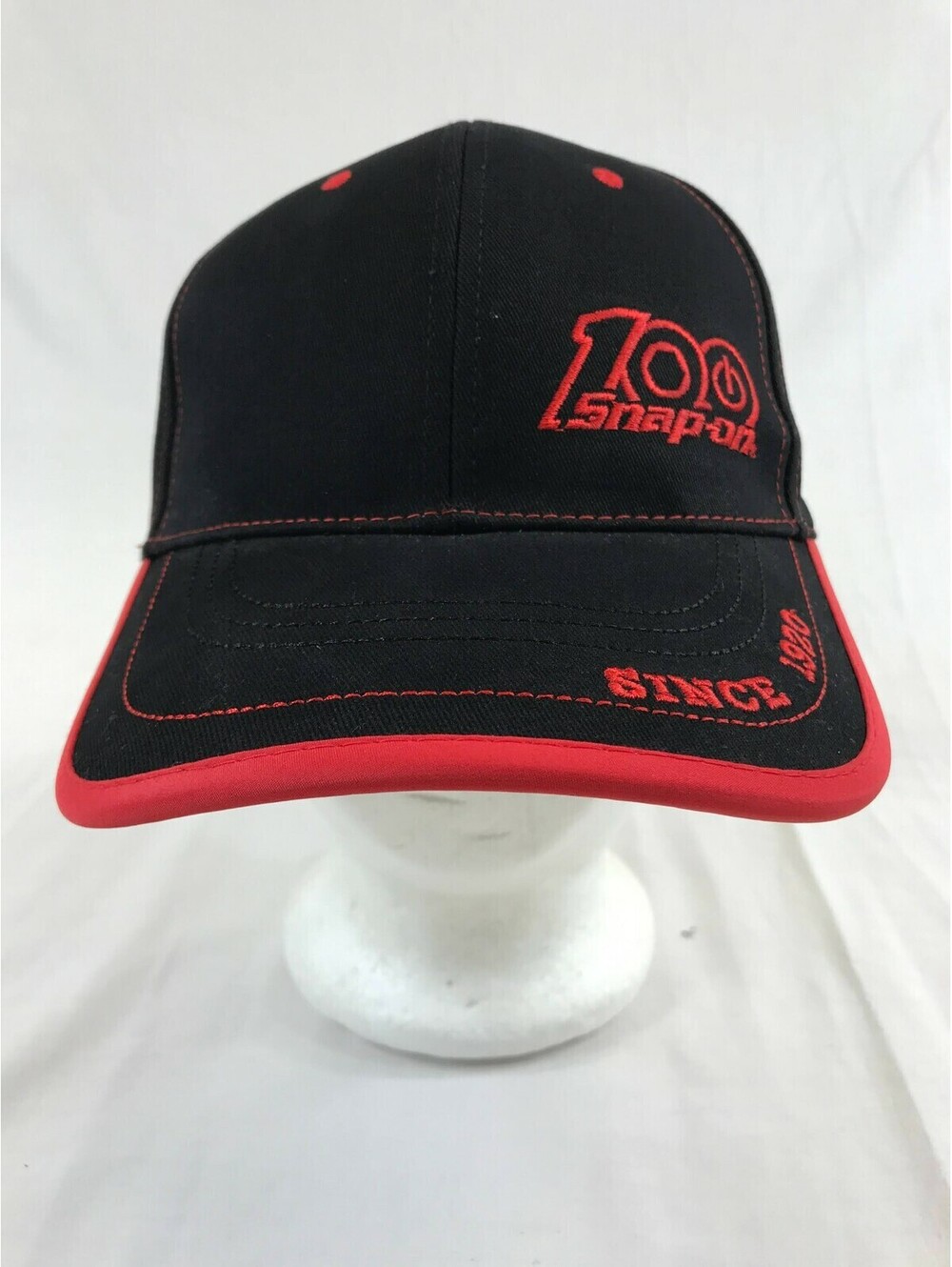 100 Snap On Baseball Cap Strapback Hat Black Red Since 1920 Adjustable Casual